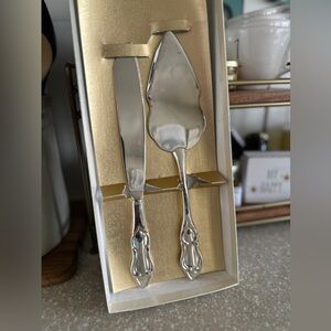 Silver Wedding Cake Knife and Server Set